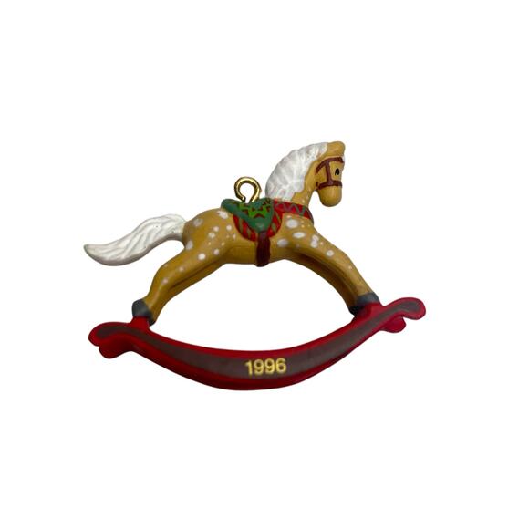 Vintage 1996 Christmas Ornament 2-piece LOT Rocking Horse by Hallmark Keepsake - Picture 8 of 13